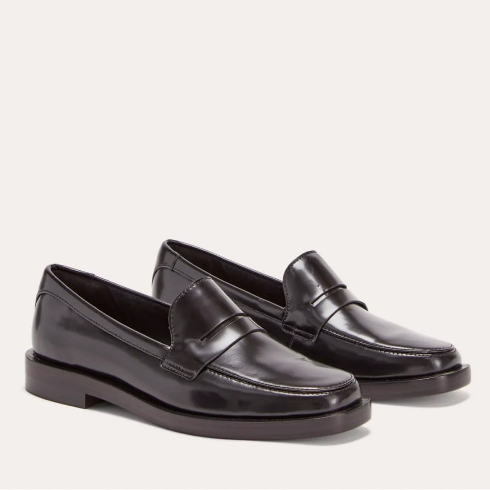 Everlane Women’s Black Leather Penny Loafers Sz 6.5